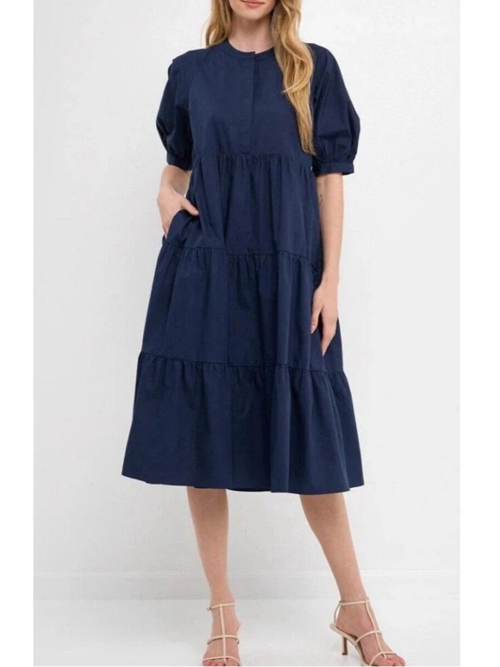 NWOT English Factory Navy Blue Dress Size L